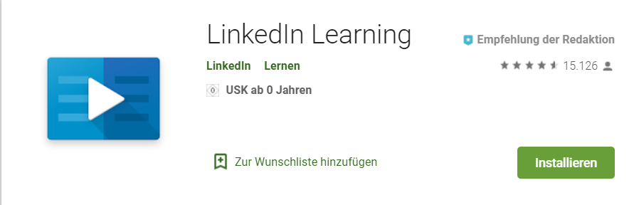 LinkedIn Learning App in the Play Store