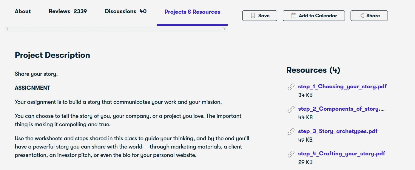 Skillshare project files screenshot