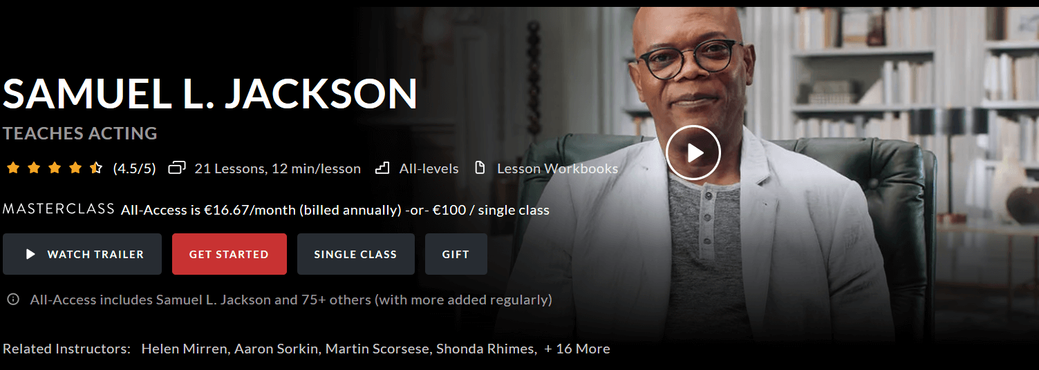 Masterclass course by Samuel L. Jackson