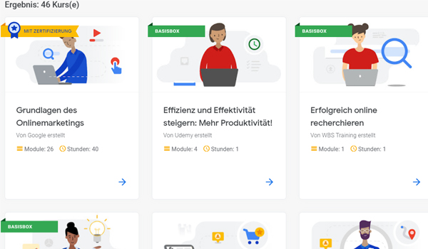 Google Zukunftswerkstatt website screenshot