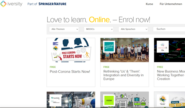 iversity website screenshot