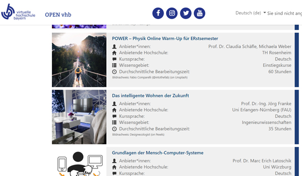 Open vhb website screenshot