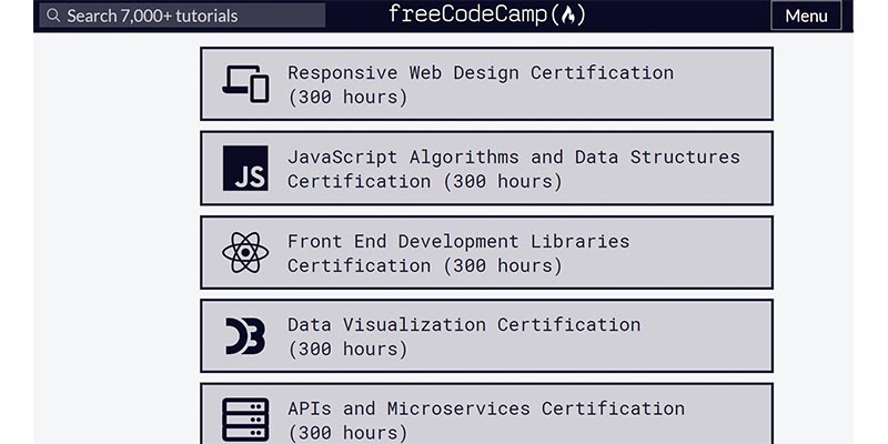 freeCodeCamp website screenshot