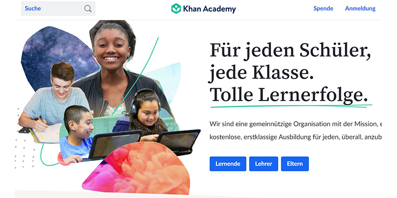 Khan Academy website screenshot