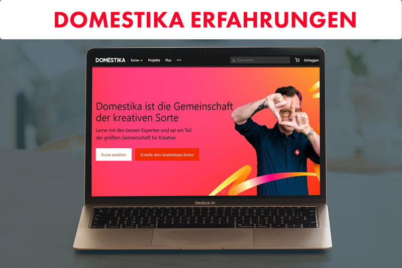 Domestika post image laptop with screenshot of the Domestika website